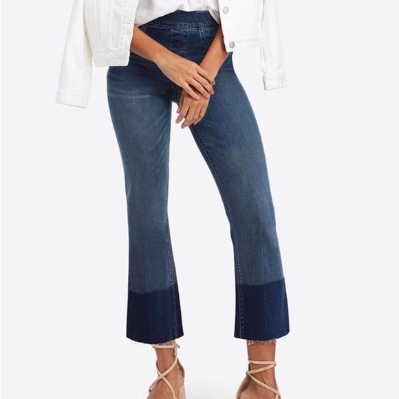 SPANX Denim - SPANX Cropped Flare Jeans, Two Tone Denim, Medium